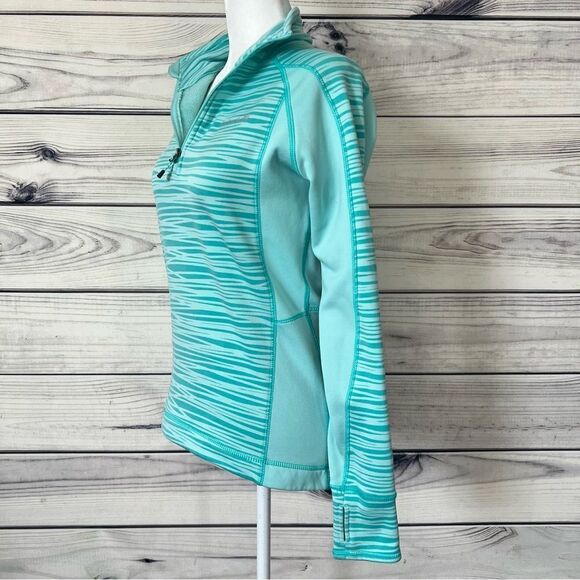 Avalanche Teal Blue Patterned Quarter Zip Pullover - Picture 5 of 10
